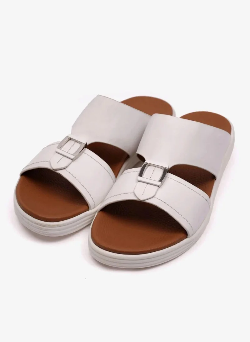 Comfort Plus  MATTE LEATHER MENS STYLISH SANDALS WHITE for Men | Best Price UAE