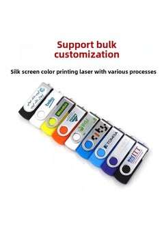 Generic High Speed 3.0u Plate 64G Metal Rotating Lettering U Disk 128GB Bidding Advertising Exhibition Gift 32G USB Disk-Color:Color Optional Single Message To Customer Service-Capacity:USB3.0 128GB  - Image 3