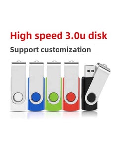 Generic High Speed 3.0u Plate 64G Metal Rotating Lettering U Disk 128GB Bidding Advertising Exhibition Gift 32G USB Disk-Color:Color Optional Single Message To Customer Service-Capacity:USB3.0 128GB  - Image 2