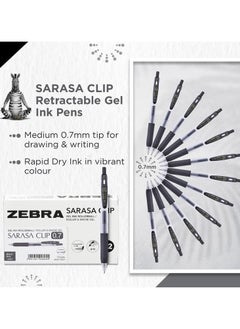 ZEBRA 12 Piece Sarasa Clip Gel Ink Pen Black 0.7 mm  - Image 4