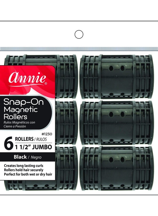 Annie Snapon Magnetic Rollers Size Jumbo 6Ct Black  - Image 2