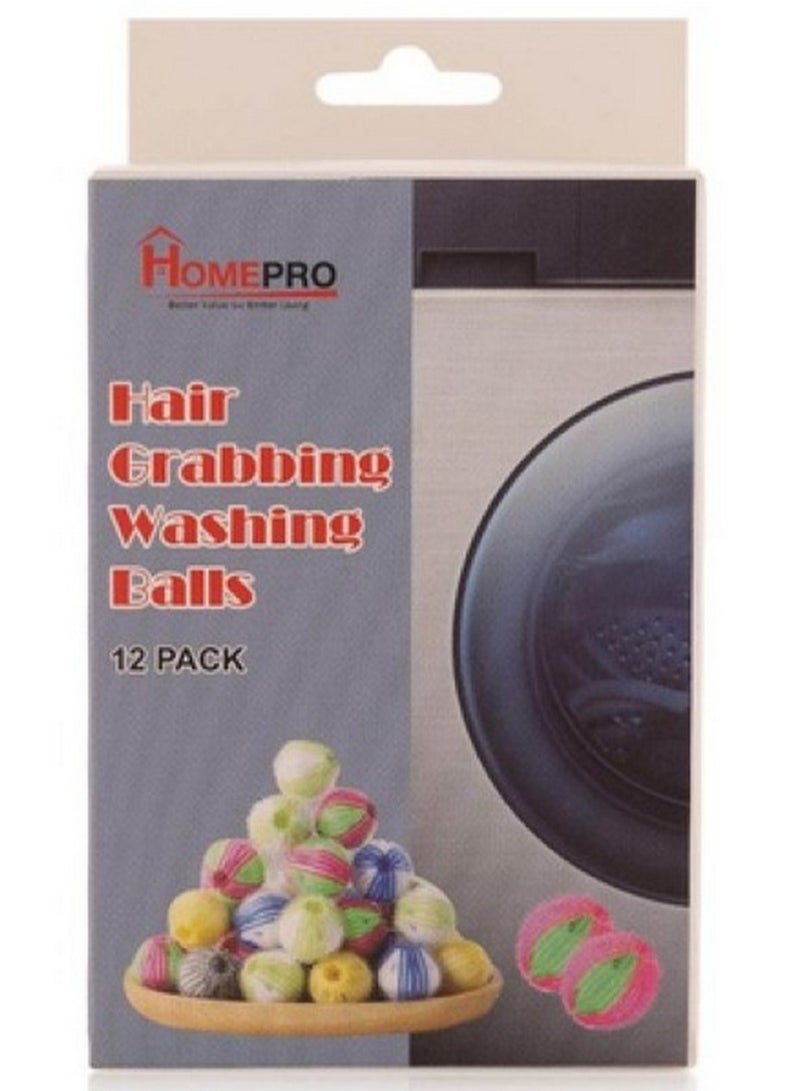HomePro Hair Grabbing Washing Balls Multicolour 12 Pcs Pack - Image 1