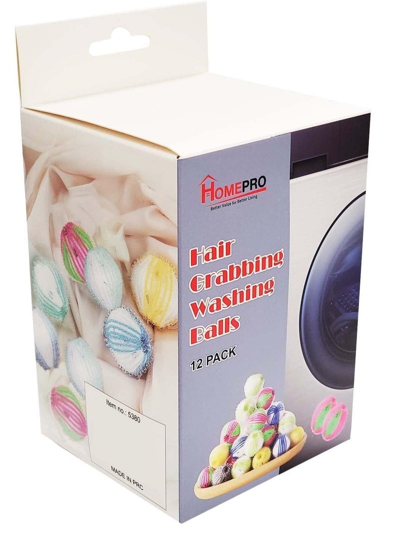 HomePro Hair Grabbing Washing Balls Multicolour 12 Pcs Pack - Image 3