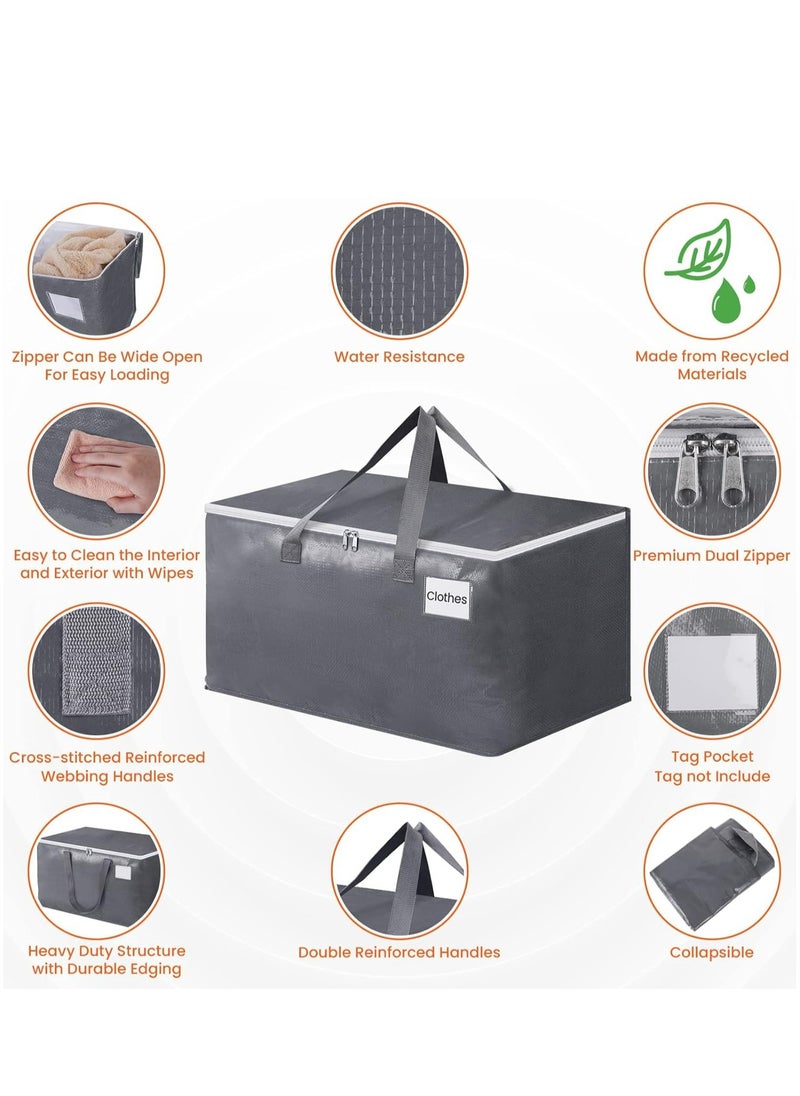 Oasisgalore 2 Pack Large Moving Boxes, 93L Grey Heavy Duty Storage Bags with Handles for Moves, Storage  - Image 3