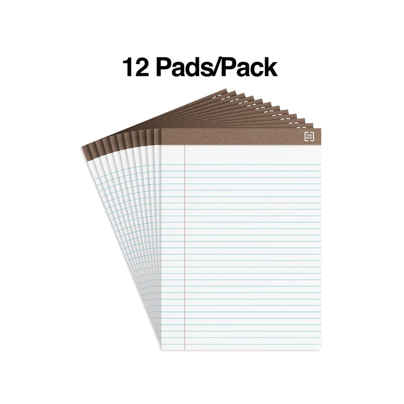 Staples دفاتر ملاحظات STAPLES TRU RED 85 x 1175 مسطرة عريضة بيضاء 50 ورقة 12 دفتر في العبوة TR58185 - Image 2