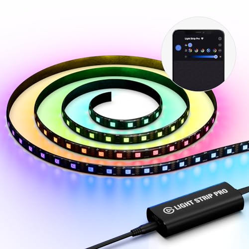 Elgato Light Strip Pro – Individually Addressable RGB LEDs, AI Scenes, Adjustable Speed/Intensity/Direction – App Controlled on Mac, PC, iPhone, Android, Stream Deck - Image 1