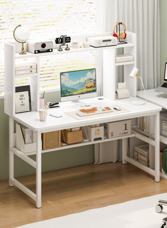 Zanotta Study Desk Study Table With Shelves , Multiple For Writing Study Home Office Wooden Office Children's Office 110*126*50cm - Image 2