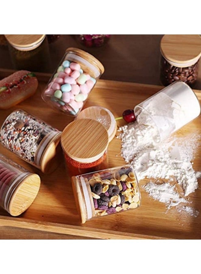 GGEROU Glass Storage Jar Containers Set,Spice Jar Set,4 Piece Glass Jar with Bamboo Airtight Lids and Labels 1000ml - Image 4