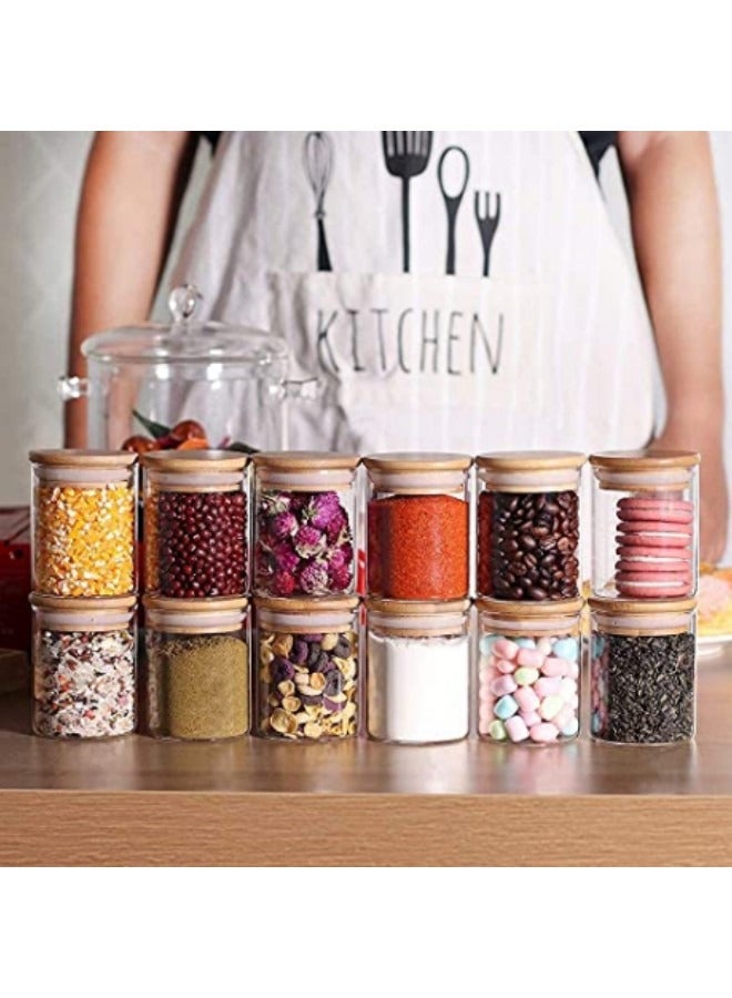 GGEROU Glass Storage Jar Containers Set,Spice Jar Set,4 Piece Glass Jar with Bamboo Airtight Lids and Labels 1000ml - Image 5