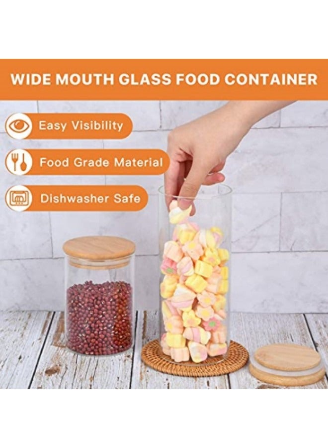 GGEROU Glass Storage Jar Containers Set,Spice Jar Set,4 Piece Glass Jar with Bamboo Airtight Lids and Labels 1000ml - Image 3
