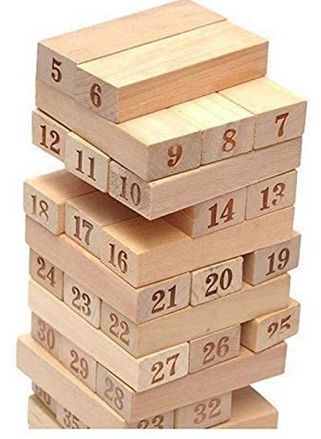 MKY® 48 Pcs 3 Dice Challenging Wooden Games Blocks for Adults and Kids, Wood Tumbling Tower Stacking Toys - Image 2