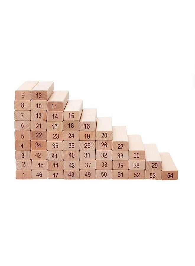 MKY® 48 Pcs 3 Dice Challenging Wooden Games Blocks for Adults and Kids, Wood Tumbling Tower Stacking Toys - Image 3