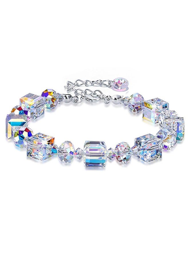 Beyond Block Crystals Design Bracelet, Anti Rust and Anti Fading Bracelet, Bangle for Women Jewelry (Clear) - Image 1