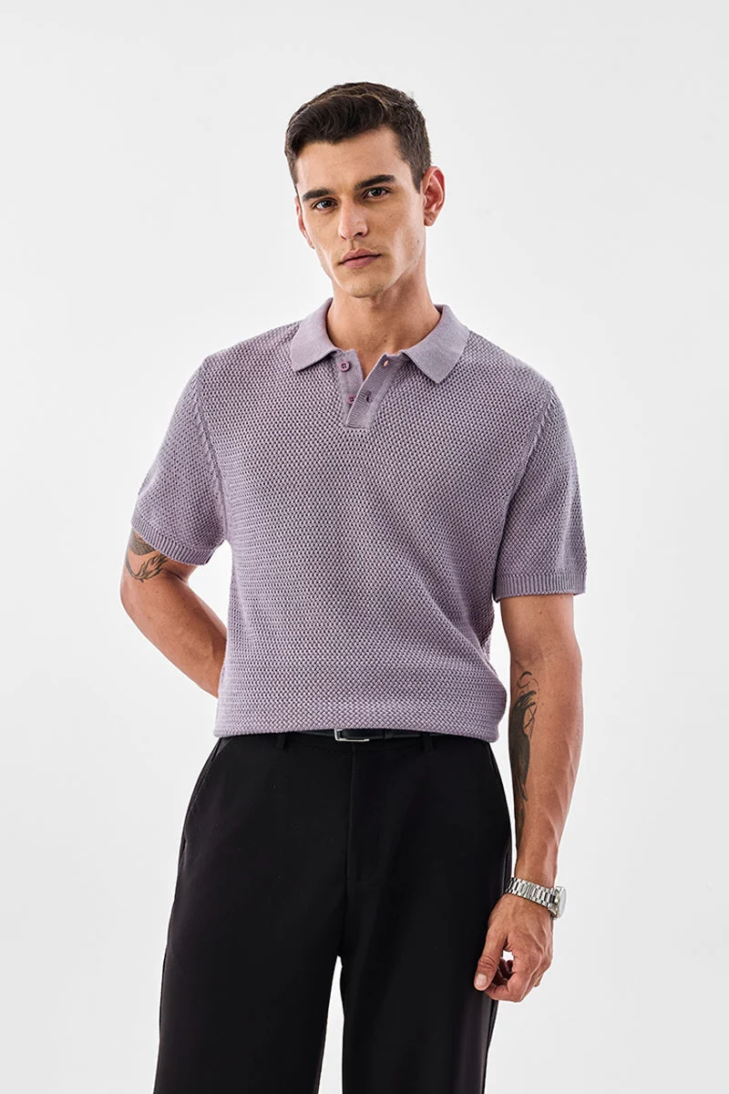 SNITCH Crochet Knit Core Lab Polo T-Shirt