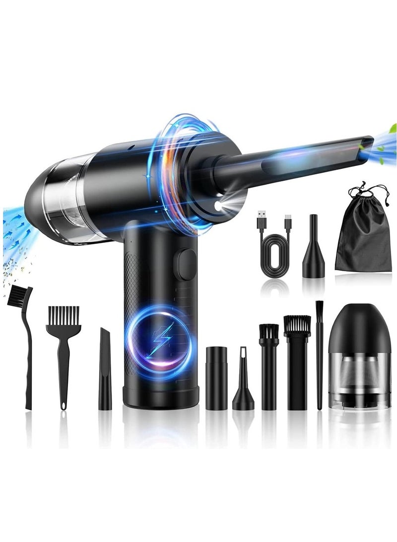 Compressed Air Duster Electric Air Duster And Vacuum 2 In 1 3-Gear To 91000RPM 7600mAh Cordless Duster Replaces Air Cans Pump For Computer Keyboard Camera Car Clean  - Image 1
