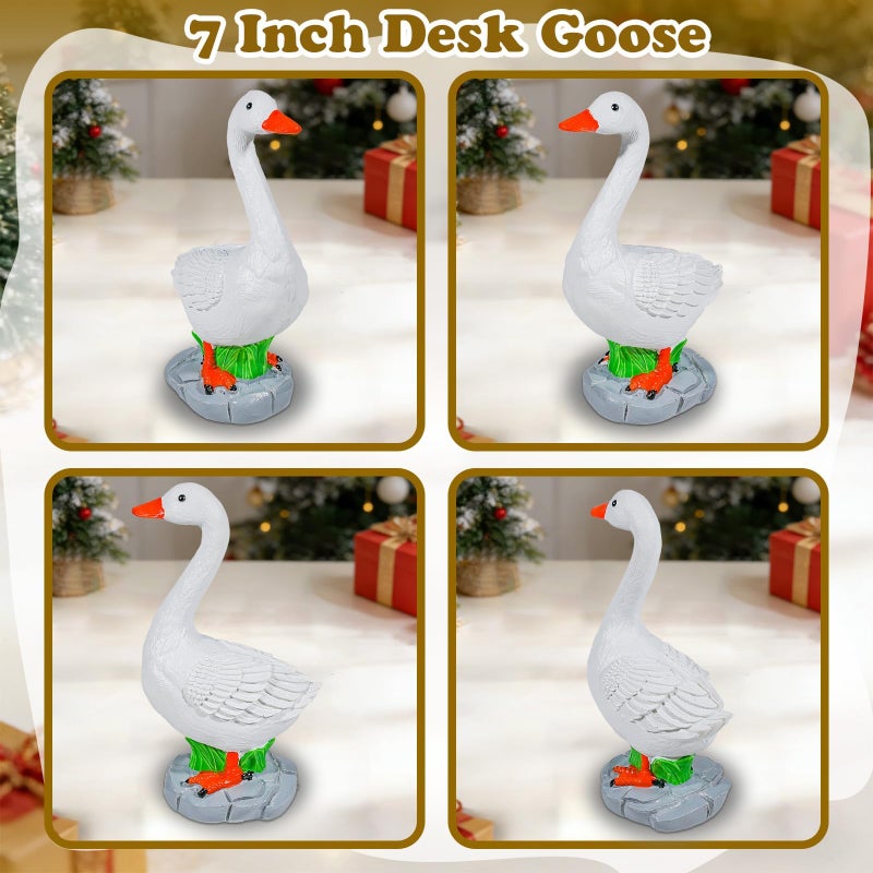 Exasinine Desk Goose Figurine 7 Inch Desk Goose Statue for Office Table Decor Home Decoration - Image 3
