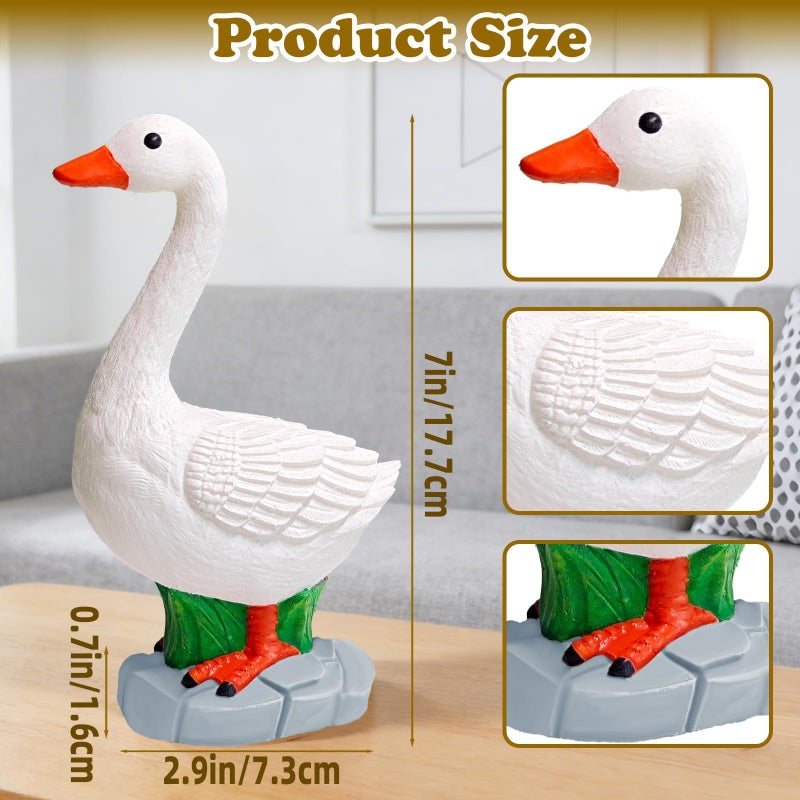 Exasinine Desk Goose Figurine 7 Inch Desk Goose Statue for Office Table Decor Home Decoration - Image 2