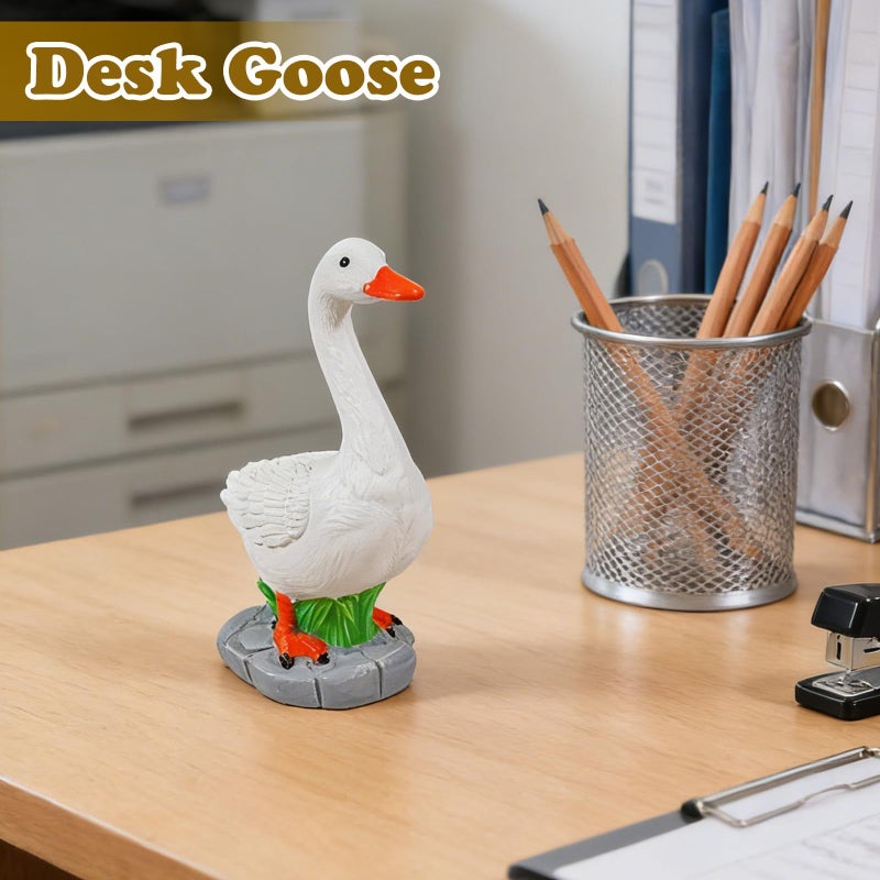 Exasinine Desk Goose Figurine 7 Inch Desk Goose Statue for Office Table Decor Home Decoration - Image 5
