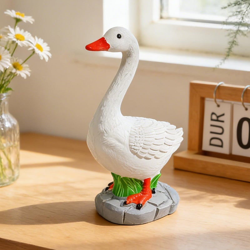 Exasinine Desk Goose Figurine 7 Inch Desk Goose Statue for Office Table Decor Home Decoration - Image 1