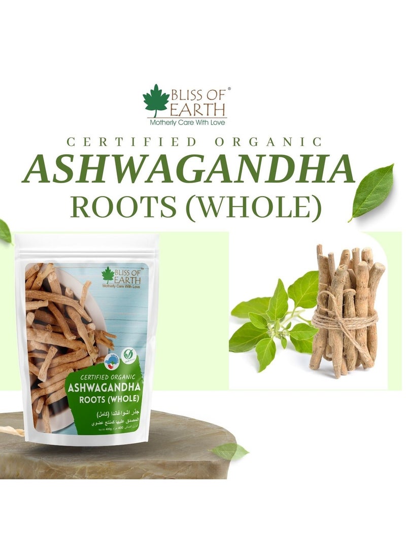 BLISS OF EARTH 200gm Ashwagandha root whole Indian Ginseng Withania Somnifera Helps Relives stress and Boost immunity Premium Edible Grade Root  - Image 2