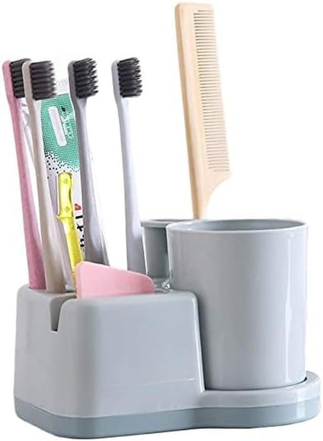 Wisik enterprise Toothbrush Holders for Bathrooms | 1 Cup Toothbrush Holder Wall Mounted with Toothpaste Dispenser | Large Capacity Tray, Cosmetic Drawer Tooth Brushing Holder (1) - Image 1