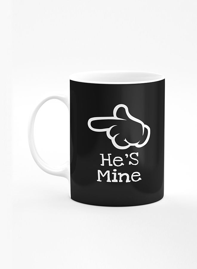 Stylizedd Designer Printed Coffee Mug with Heavy Duty Handle 11oz Ceramic Personalised Gift Mugs Cup [Microwave Safe & Dishwasher Proof] - He's mine - Image 1