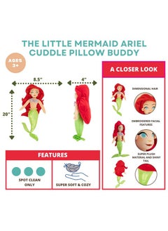 Franco The Little Mermaid Kids Bedding Super Soft Plush Cuddle Pillow Buddy Standard Ariel  - Image 4