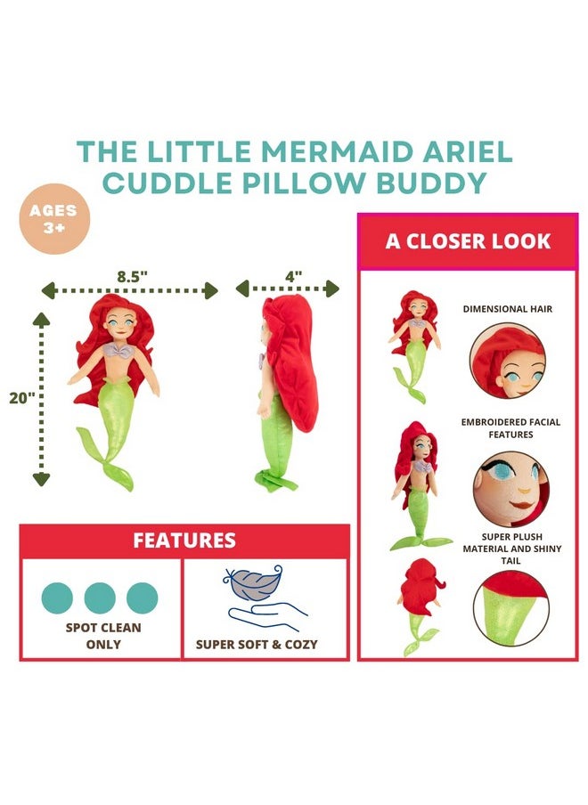 Franco - The Little Mermaid Kids Bedding Super Soft Plush Cuddle Pillow Buddy Standard Ariel - Image 1