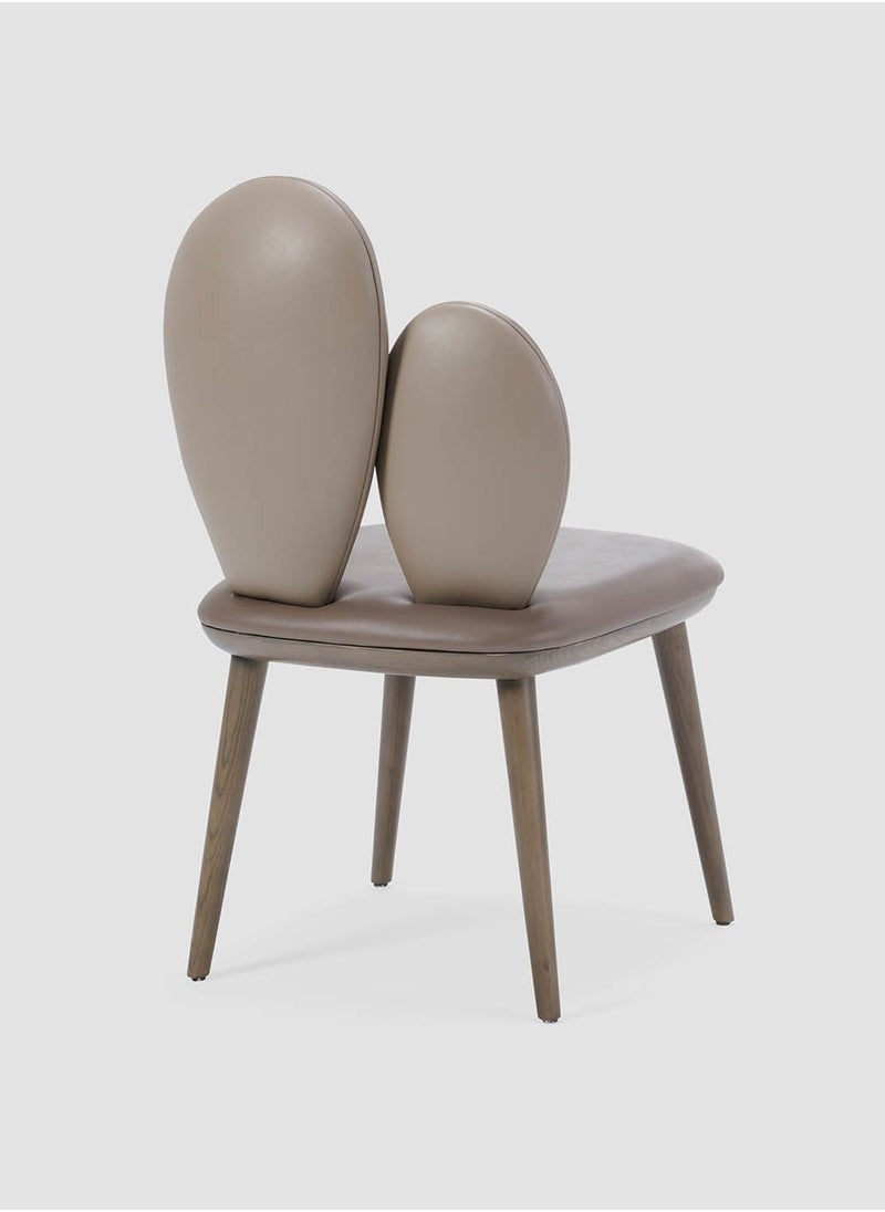 AL HUZAIFA FURNITURE Vinci Dining Chair, Upholstered With Bonded Leather, Grey Ashwood Legs  - Image 5