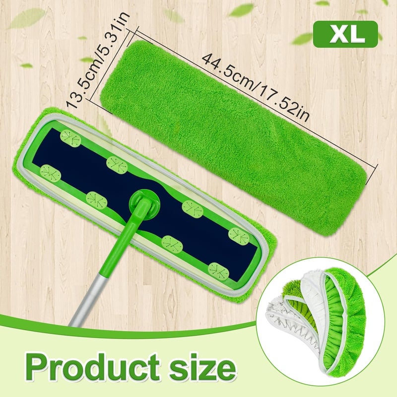 GFRED Mop Pads Compatible with Swiffer Sweeper XL Mop (Mixed Package (White&Green&Gray), 8 Pack Swiffer Swpper XL Elastic Pads) - Image 2