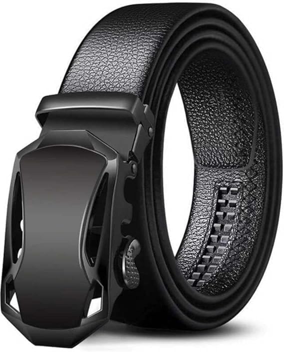 ZEVORA Men's Vegan Leather Belt for Men, Formal/Casual,Autolock,Black 03 - Image 1