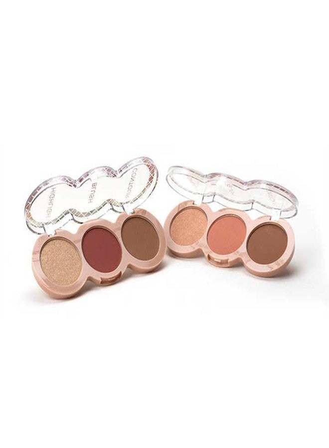 BEACHBORN INDIA 3 in 1 multi-use Face Palette | Cream Blush, Contour and Highlighter | Travel-sized twist & Stack Palette | Easily blendable, Non sticky, Buttery & Buildable | BBI-06-01 SHADE-NO.1 - Image 3