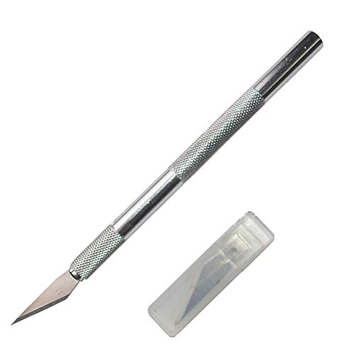 Pro Bamboo Kitchen Precision Hobby Knife - 1x Aluminum Handle 5X Stainless Steel Blades for DIY Arts Crafts PCB Repair Leather Films Cutting Caving Multi Purpose Sculpture Knife - Image 3