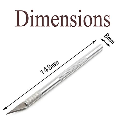 Pro Bamboo Kitchen Precision Hobby Knife - 1x Aluminum Handle 5X Stainless Steel Blades for DIY Arts Crafts PCB Repair Leather Films Cutting Caving Multi Purpose Sculpture Knife - Image 2