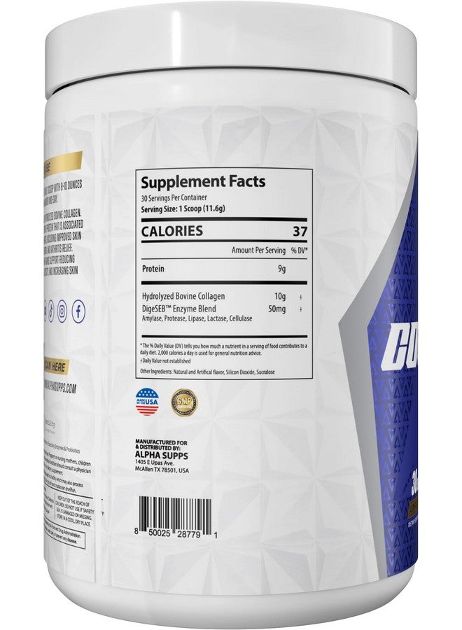 Alpha Supps Premium Hydrolyzed Collagen Protein Powder - Collagen Peptides Supplement for Men & Women with Digestive Enzymes - 30 Servings (Unflavored) - Image 4
