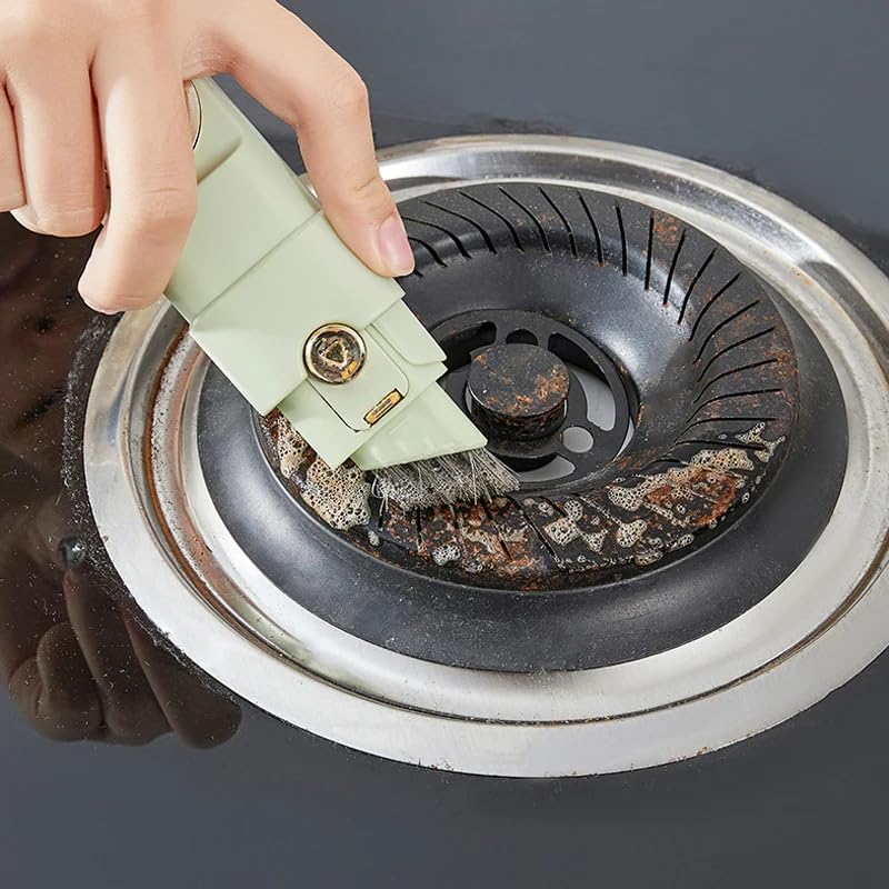 Zebroc 4-in-1 Gas Stove Cleaning Brush, Multifunctional Kitchen Stove Barbecue Grid Sink Gap Brush, Pot Lid Faucet Cleaner, Easy to Use and Store, Eco-Friendly Design - Image 4