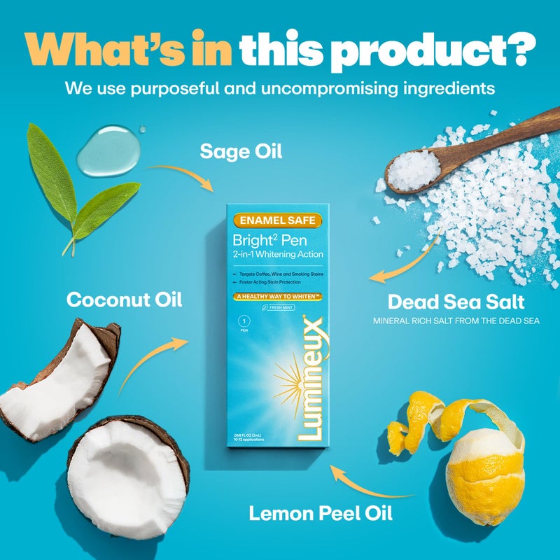 Lumineux 2-in-1 Whitening Pen (1 Pack) Enamel Safe and Clinically Proven to Whiten Without The Sensitivity - Removes Coffee, Tea, and Smoking Stains - Image 3