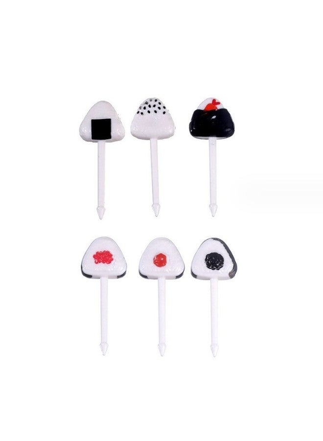 Home Use Cartoon Children's Fruit Fork Creative Animal Cute Plastic Fruit Stick Set Lunch Box Stick Suitable For Daily Use-Color:Sushi Fruit Fork - Image 1