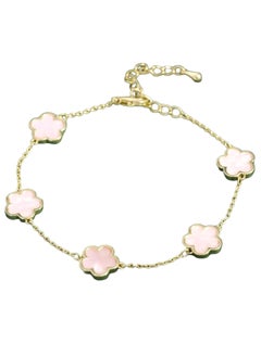 YUCCA Elegant Rose Bracelet in Gold with a Pink Interior  - Image 1