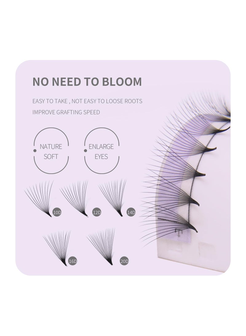 Excefore Premade Fans Eyelash Extensions 10D Thickness 0.05 C Curl 8-15mm Mix Short Stem Pointy Base Premade Volume Lash Extensions C D Curl(10D-C-0.05,8-15mm Mix) - Image 3