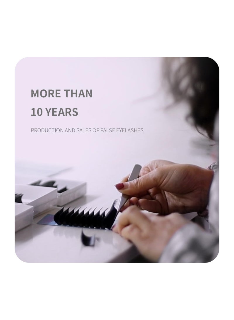 Excefore Premade Fans Eyelash Extensions 10D Thickness 0.05 C Curl 8-15mm Mix Short Stem Pointy Base Premade Volume Lash Extensions C D Curl(10D-C-0.05,8-15mm Mix) - Image 2