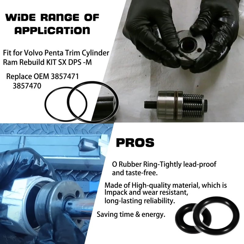 Camoo Volvo Penta Trim Cylinder Ram Rebuild Kit SX DPS-M 3857471 3857470 FSM007 - Image 4