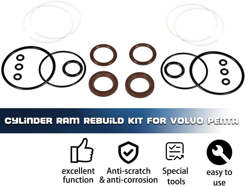 Camoo Volvo Penta Trim Cylinder Ram Rebuild Kit SX DPS-M 3857471 3857470 FSM007 - Image 2