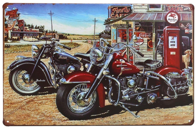 OTARTU 8x12 Retro Vintage Motorcycle Tin Sign Plate Wall Plaque DecorCoffee Shop Bar Decor 1268