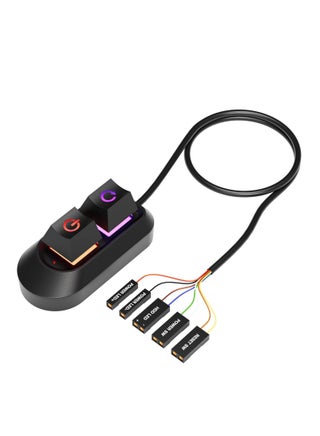 Desktop Switch Desktop Computer Power Switch, Desktop Computer Power Supply Control, for Desktop PC External Extension Switch Computer Boot Key Restart Key with LED Light