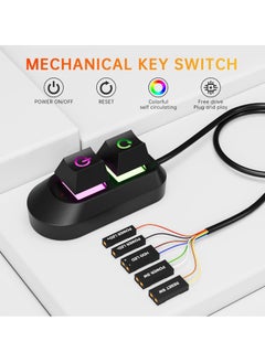 KASTWAVE Desktop Switch Desktop Computer Power Switch, Desktop Computer Power Supply Control, for Desktop PC External Extension Switch Computer Boot Key Restart Key with LED Light  - Image 2