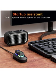KASTWAVE Desktop Switch Desktop Computer Power Switch, Desktop Computer Power Supply Control, for Desktop PC External Extension Switch Computer Boot Key Restart Key with LED Light  - Image 5