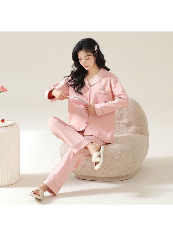 Liberal Ziyouxi Women's Pajamas , Pure Cotton Home Wear Set, Long Style For Autumn And Winter, Can Be Worn Outside, Cardigan, Casual And Simple - Image 4