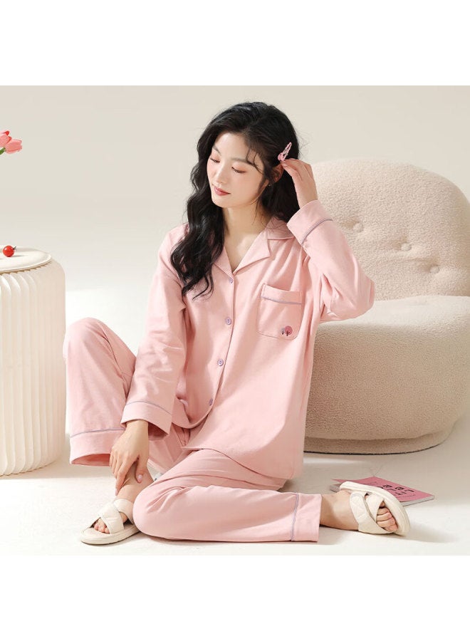 Liberal Ziyouxi Women's Pajamas , Pure Cotton Home Wear Set, Long Style For Autumn And Winter, Can Be Worn Outside, Cardigan, Casual And Simple - Image 5