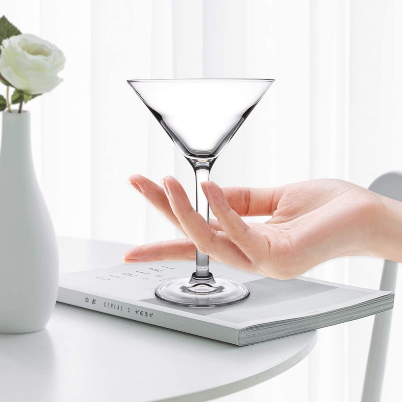 NeWine NeWine Italian Premium Crystal Martini Glasses Set of 2 PCs VShape Straight Stemmed Clear Cocktail Glass for Restaurant 48 Ounce 140ml  - Image 4